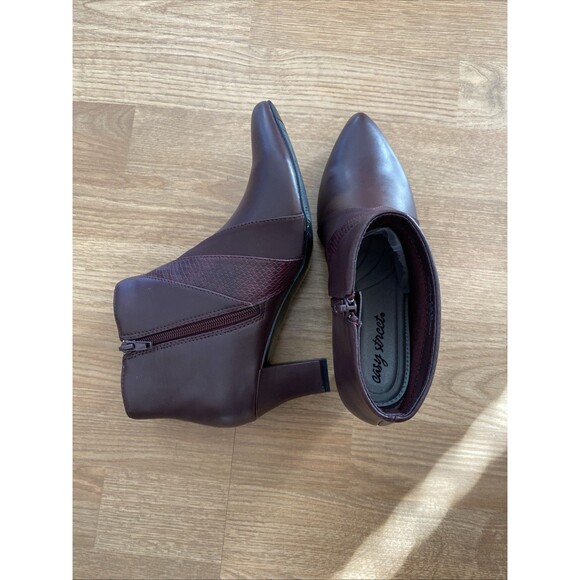 Easy Street Falcon Women's Ankle Boots Size 7.5 Red Burgundy Dress Booties - Picture 12 of 16